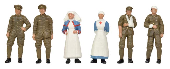 Bachmann 36-409 OO Scale People - WWI Medical Staff and Soldiers