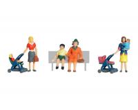 Woodland Scenics A1832 Mums & Kids - HO Scale People (Suit Hornby OO Sets)